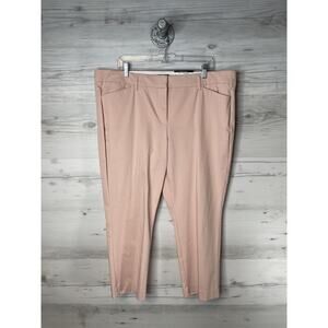 Worthington Pants Womens 18P Petite Rose Smoke Pink Ankle Stretch Dress Work